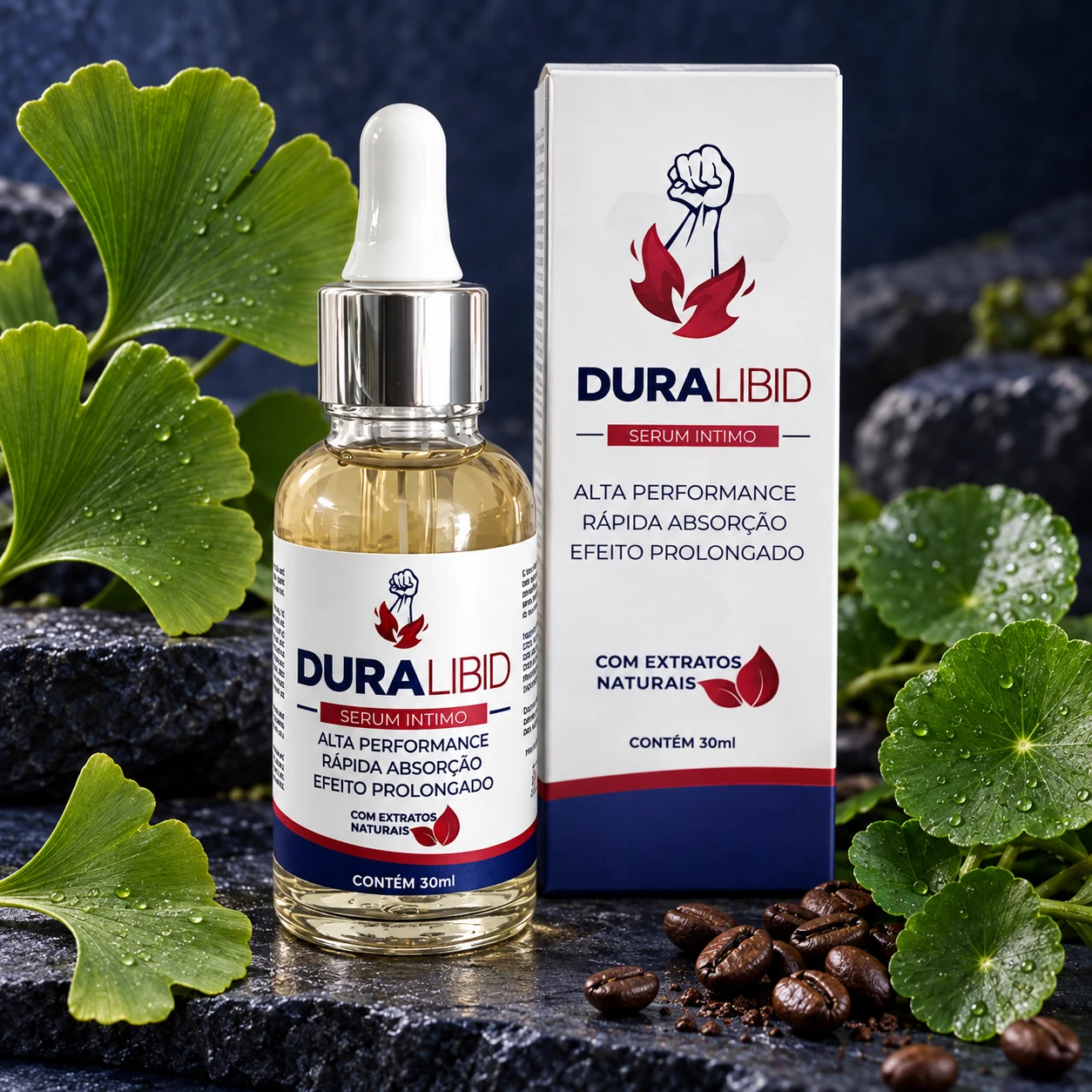 DuraLibid com Ginkgo Biloba, Centella Asiática e grãos de café