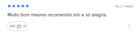 Avaliação 5 estrelas no Mercado Livre recomendando o produto.